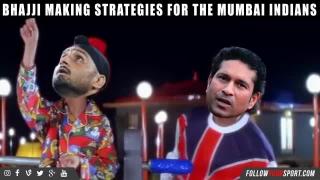 Watch Harbhajan Singh making strategies for the Mumbai Indians. Video