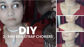 Watch DIY Chokers from BRA Strap | Free Of Cost - No Stitching/Sticking - One the Go | Nidhi Katiyar Video