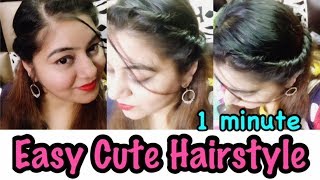 Watch 1 Min Cute & Easy Twist Hairstyle for College or Party | JSuper Kaur Video