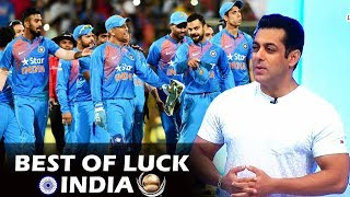 Watch Salman Wishes TEAM INDIA Best Of Luck - IND Vs SL - ICC Champions Trophy Video