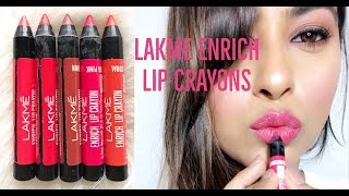 Watch LAKME ENRICH LIP CRAYONS SWATCHES AND REVIEW Video