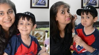 Watch My 4 Year old Son Does my makeupNidhi Katiyar Video