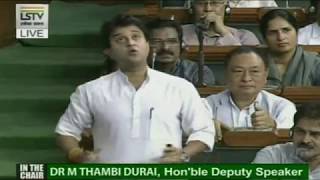 Watch Jyotiraditya Scindia's Speech on The Agrarian Situation in The Country Video