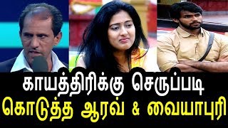 Watch à®•à®¾à®¯à®¤à¯à®°à®¿à®•à¯à®•à¯ à®šà¯†à®°à¯à®ªà¯à®ªà®Ÿà®¿ à®•à¯Šà®Ÿà¯à®¤à¯à®¤ à®†à®°à®µà¯ & à®µà¯ˆà®¯à®¾à®ªà¯à®°à®¿|Bigg Boss 35th Episode|Bigg Boss Tamil 30th july 2017 Video