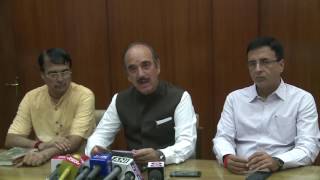 Watch AICC Press Briefing by Ghulam Nabi Azad and Randeep surjewala, in Parliament, July 31, 2017 Video