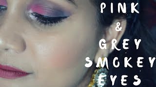 Watch Pink & Grey Smokey Eyes Festive/Wedding/Holiday Makeup | Nidhi Katiyar Video