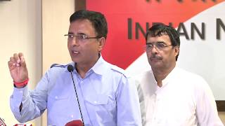 Watch AICC Media Byte by Randeep Surjewala on at congress HQ, August 23, 2017 Video