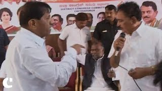 Watch Congress leaders in Bengaluru fight over chairs Video