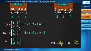 Watch Linear Equation In Two Variable- Cramer's Rule | Letstute Video