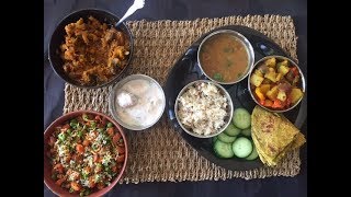 Watch Easy Veg Indian Thali Recipe - Karva Chauth Special | Karva Chauth Thali Ideas Video