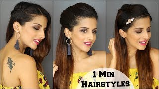 Watch 1 Min Everyday Cute & Easy Hairstyles For School, College, Work/ Quick & Easy / Alia Bhatt Video