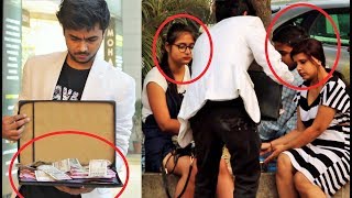 Watch Giving â‚¹10,000,00???? to Random People Experiment (Money Kicks) | Pranks In India Video