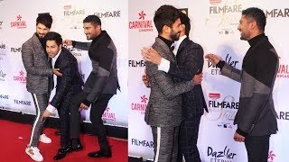 Watch Varun Dhawan And Shahid Kapoor FUN MOMENT At Filmfare Glamour and Style Awards 2017 Video