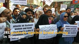 Watch JRL protests against braid-cutting in Srinagar Video