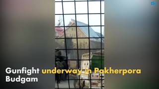 Watch Gunfight underway in Pakherpora Budgam Video