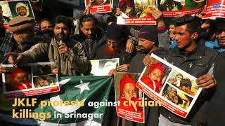 Watch JKLF protests against civilian killings in Srinagar Video