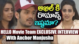 Watch HELLO Movie Team EXCLUSIVE INTERVIEW With Anchor Manjusha | Akhil | Kalyani Priyadarshan Video