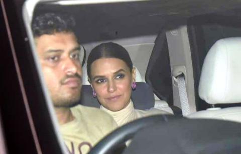Watch Neha Dhupia Spotted At Karan Johar's House Video