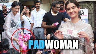 Watch Sonam Kapoor DISTRIBUTES Sanitary Pads To School Girls - Padman Promotion Video