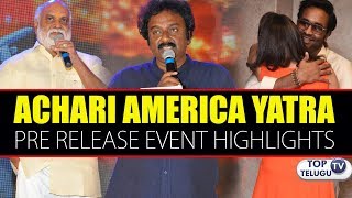 Watch Achari America Yatra Pre Release Event Highlights | V.V. Vinayak | Manchu Vishnu | Pragya Jaiswal Video