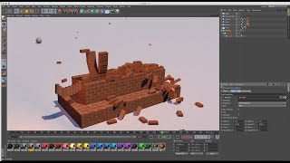 Watch Wall Collapse using Rigid Dynamic in Cinema 4D R16 Tutorials Video