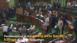 Watch Pandemonium in assembly over border killings, Kashmir restrictions Video