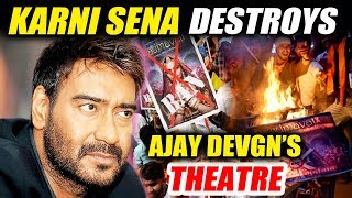 Watch Karni Sena Destroys Ajay Devgn's Theatre In UP For Screening Padmaavat Video