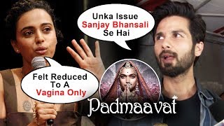 Watch Shahid Kapoor Reaction On Swara Bhaskar's OPEN Letter On Padmaavat Video