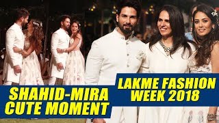 Watch UNCUT - Shahid Kapoor, Mira Rajput FIRST RAMP WALK Together | Cute Moment | Lakme Fashion Week 2018 Video