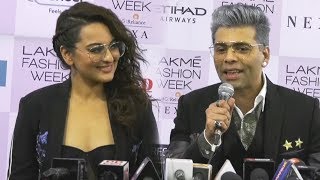 Watch Karan Johar & Sonakshi Sinha FULL INTERVIEW At Lakme Fashion Week 2018 Video