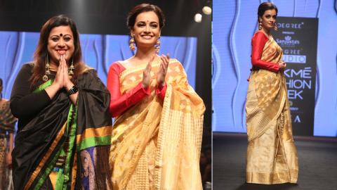 Watch Dia Mirza Walks On Ramp For Sanjukta Dutta At LakmÃ© Fashion Week 2018 Video