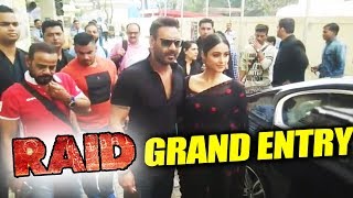 Watch Ajay Devgn And Ileana D'Cruz GRAND ENTRY At RAID Trailer Launch Video