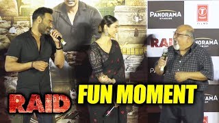 Watch Raid Official Trailer Launch | Funny Moments | Ajay Devgn | Ileana D'Cruz | Saurabh Shukla Video