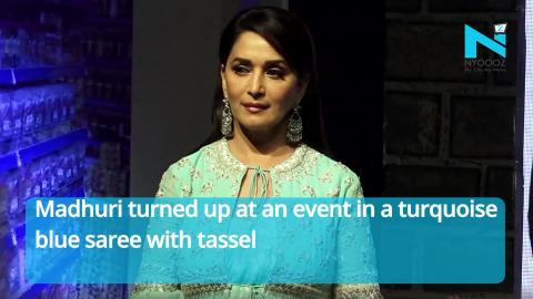 Watch Trendsetter Madhuri Dixit's Blue Saree With Koti Is Setting New Fashion Goals | NYOOOZ TV Video