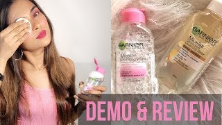Watch GARNIER MICELLAR CLEANSING  WATER+ OIL INFUSED- DEMO+ REVIEW Video