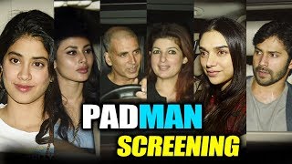 Watch PADMAN Special Screening | NIGHT SHOW | Akshay Kumar, Varun Dhawan, Mouni Roy, Aditi Rao Hyadri Video