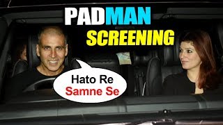 Watch Akshay Kumar And Twinkle Khanna At PADMAN Screening Video