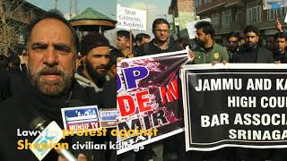 Watch Lawyers protest against Shopian civilian killings Video
