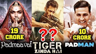 Watch Tiger Zinda Hai Vs Padman Vs Padmaavat FIRST DAY Collection | Who Is The WINNER? Video