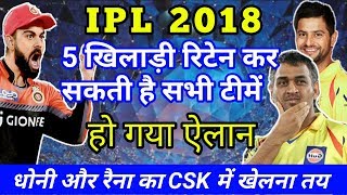 Watch IPL 2018: IGC Meeting:  IPL franchises allowed to retain upto five players Video