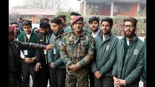 Watch Dhoni visits DPS Srinagar, interacts with students, teachers Video