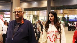 Watch Boney Kapoor & Khushi Kapoor Spotted At Airport Video