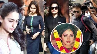 Watch SRIDEVI - Sara Ali Khan, Ameesha Patel, Genelia D'Souza & Other Celebs Visit At Anil Kapoor House Video