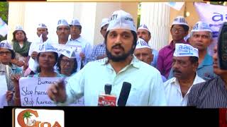 Watch Aam Aadmi Party Goa Protest Against Centres' Harassment Of Arvind Kejriwal Video