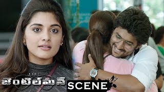 Watch Gentleman Movie Scenes - Niveda Stunned At Airport - Niveda Comes To Nani House And Know About Nani Video