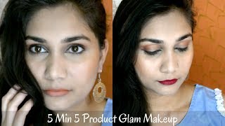 Watch Glam Makeup - 5 Products under 5 mins with products under rs200 | Wedding Guest Makeup for Teenagers Video
