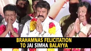 Watch Vedha Brahmana's Felicitates Balakrishna and Jai Simha Movie Unit || Bhavani HD Movies Video