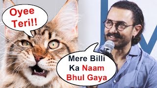 Watch Aamir Khan's FUNNY MOMENT At Book Launch - I Forgot My Cats Name Video