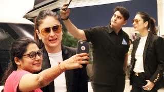 Watch Kareena Kapoor Clicking Selfies With Fans At Mumbai Airport Video