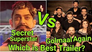 Watch Golmaal Again Trailer Vs Secret Superstar Trailer Video